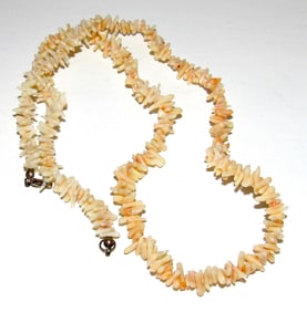 Vintage Angel Skin Branch Coral Necklace with Silve Lobster Clasp