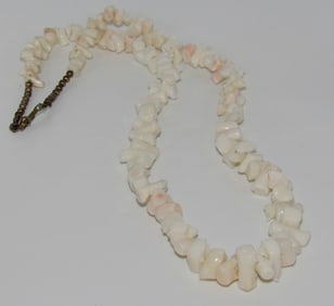 Navajo Angel Skin Coral Necklace Sterling Silver