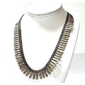 Taxco Mexican 925 Sterling Silver MOD Bib Necklace (1 of 5)