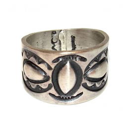 Navajo Martha Cayatineto Men Ring Size 10.5 Sterling Silver Band Native (1 of 4)