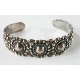 Early Navajo Sterling Silver Bracelet Fred Harvey Era Old Pawn