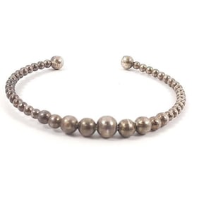 Vintage Southwest Sterling Silver Desert Pearl Beaded Bracelet