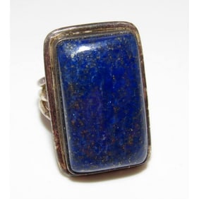 Southwest Lapis Lazuli Ring Size 7 Mexican 925 Silver
