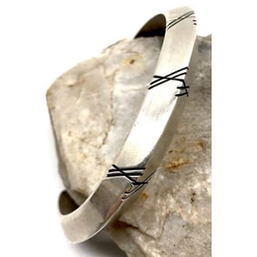 Navajo Carinated Ingot Cuff Bracelet Jasper Nelson Native American