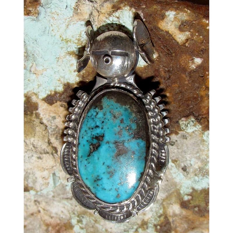 Navajo Kachina Ring Sz 6.5 Kingman Turquoise Sterling Bennie Ration Signed (1 of 5)