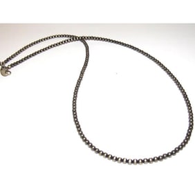 Navajo Pearls Necklace Sterling Silver Choker Necklace 22"L