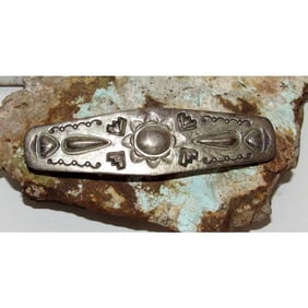 VTG Navajo Ingot Sterling Hair Clip Barrette Native American