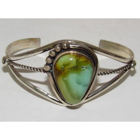 Navajo Royston Turquoise Sterling Cuff Bracelet Native American