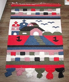 Vintage Mexican Hand Woven Tapestry