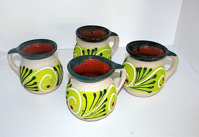 Mexican Talavera Mugs Set of 4
