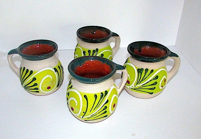 Mexican Talavera Mugs Set of 4 (1 of 3)