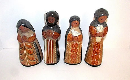 Vintage Mexican Tonala Figurines - Set of 4