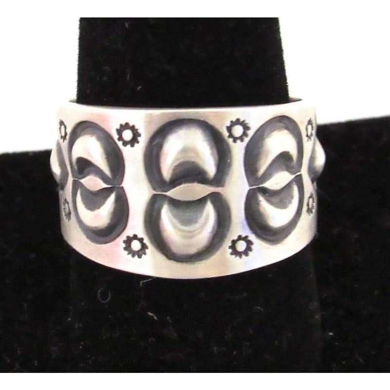 Navajo Martha Cayatineto Ring Size 10 Sterling Silver Band Native (1 of 5)