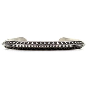 Navajo Sterling Carinated Ingot Double Sided Cuff Bracelet R Secatero