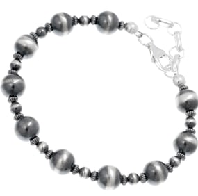 Navajo Pearls Bracelet Sterling Silver 7"