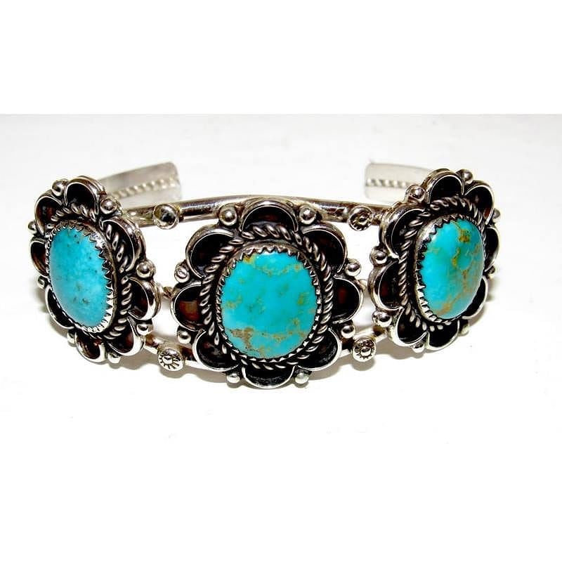 Navajo Royston Turquoise Sterling Cuff Bracelet Native American J Begay (1 of 7)