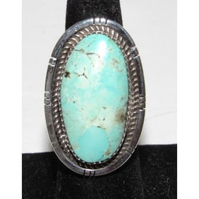 Navajo Dry Creek Turquoise Ring Sz 6 Sterling Silver Native American Signed