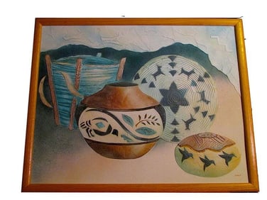 CONNIE BAKER Original Art - Stucco on Canvas.