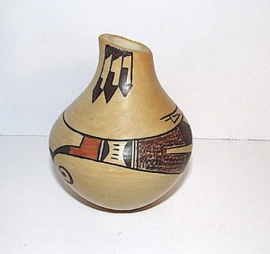 Vintage Hopi Bonnie Nampeyo Eye Dazzler Polychrome Pottery