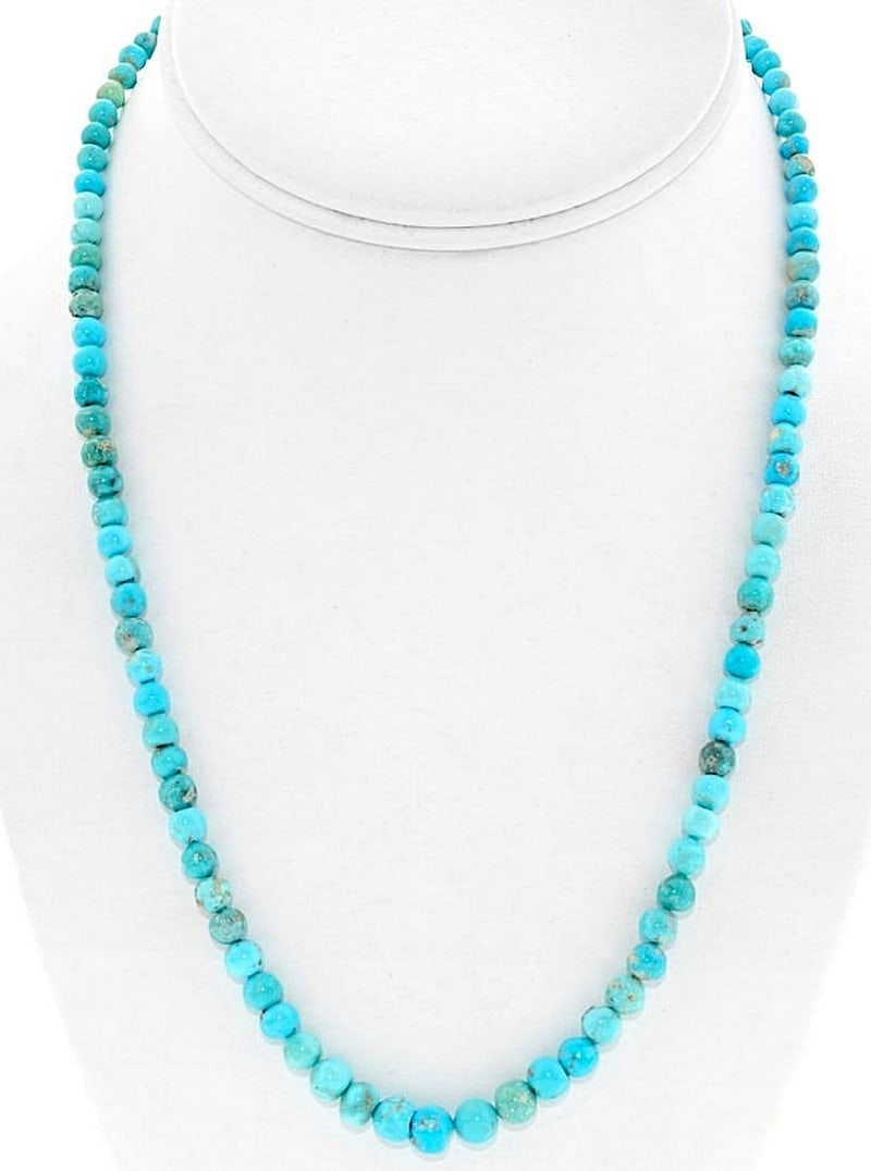 Navajo Blue Royston Turquoise Heishi Bead Necklace (1 of 4)