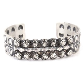 Navajo Stacker Cuff Bracelet Sterling Silver Martha Cayatineto