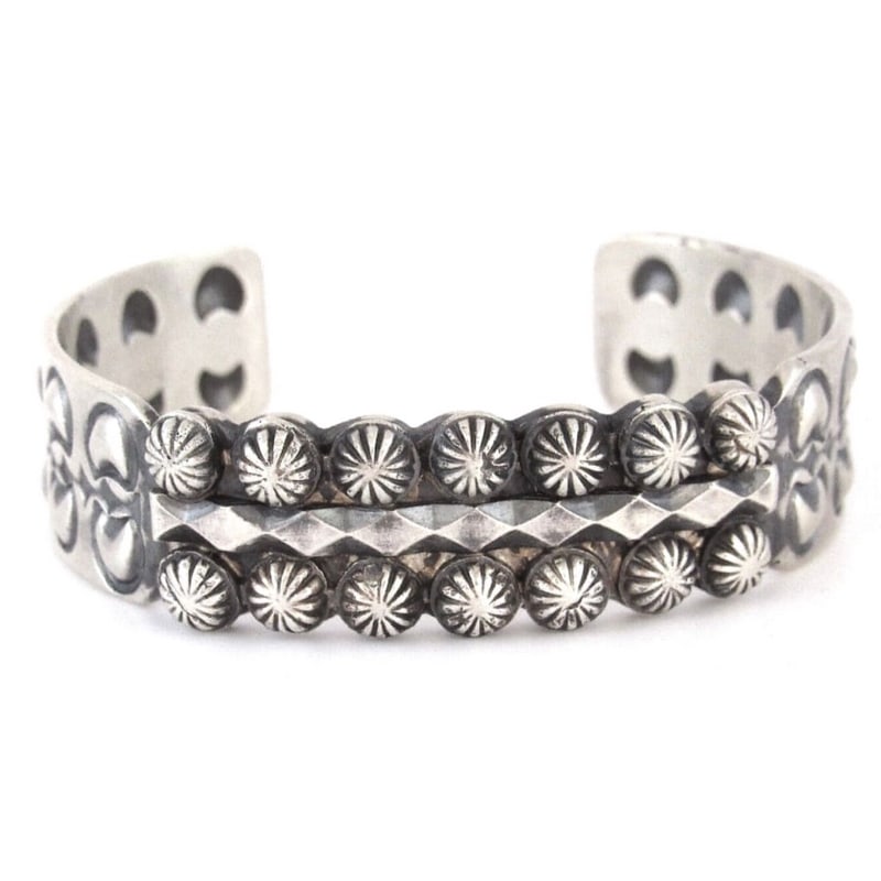 Navajo Stacker Cuff Bracelet Sterling Silver Martha Cayatineto (1 of 4)