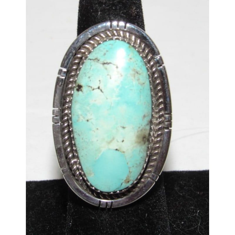 Navajo Dry Creek Turquoise Ring Sz 6 Sterling Silver Native American Signed (1 of 3)