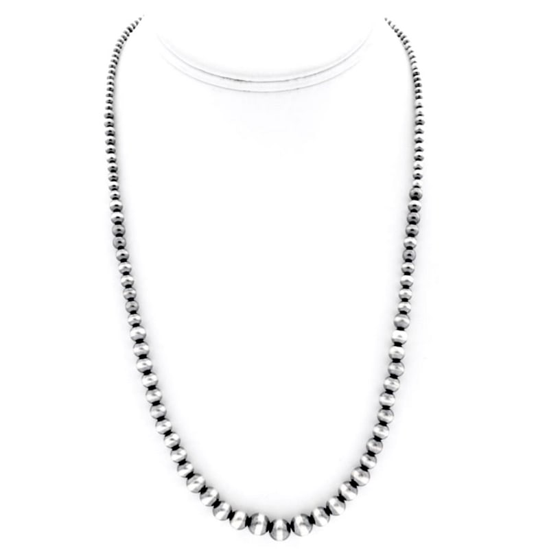 Native American Navajo Pearls Necklace Sterling Silver 20"L (1 of 6)