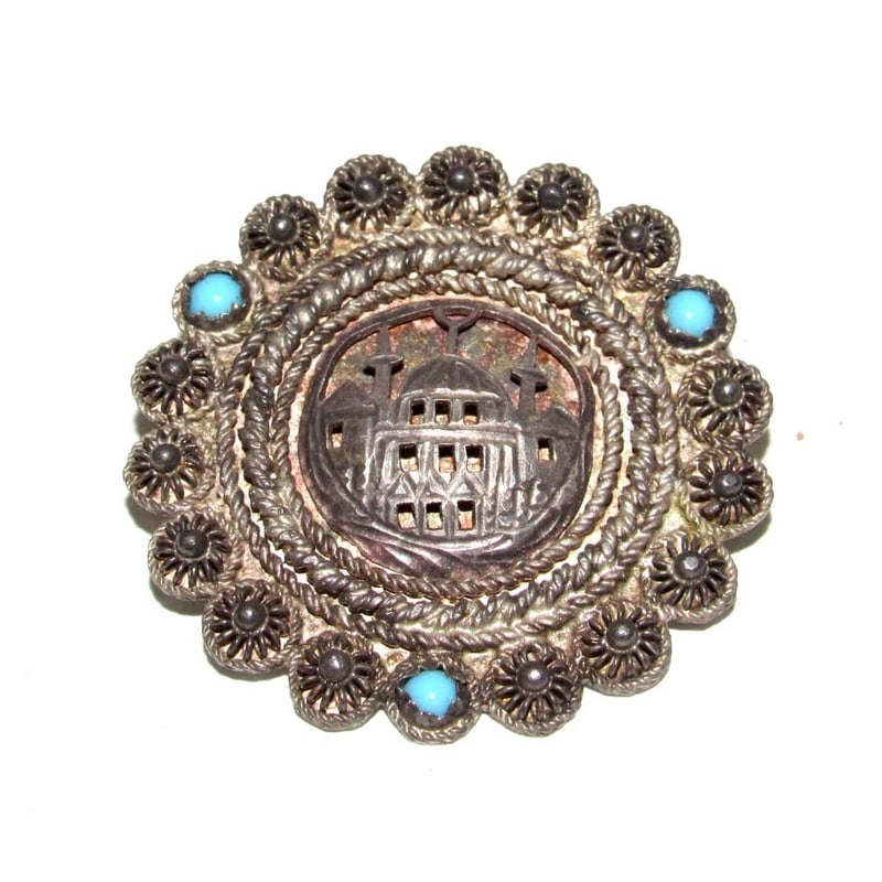 Vintage Southwestern Peruvian Sterling Silver Filigree Brooch Pin (1 of 3)