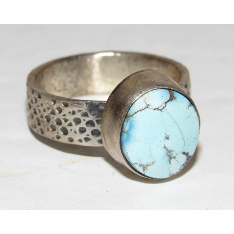 Navajo Golden Hills Turquoise Ring Sz 9 Sterling Silver Eli Skeets (1 of 6)