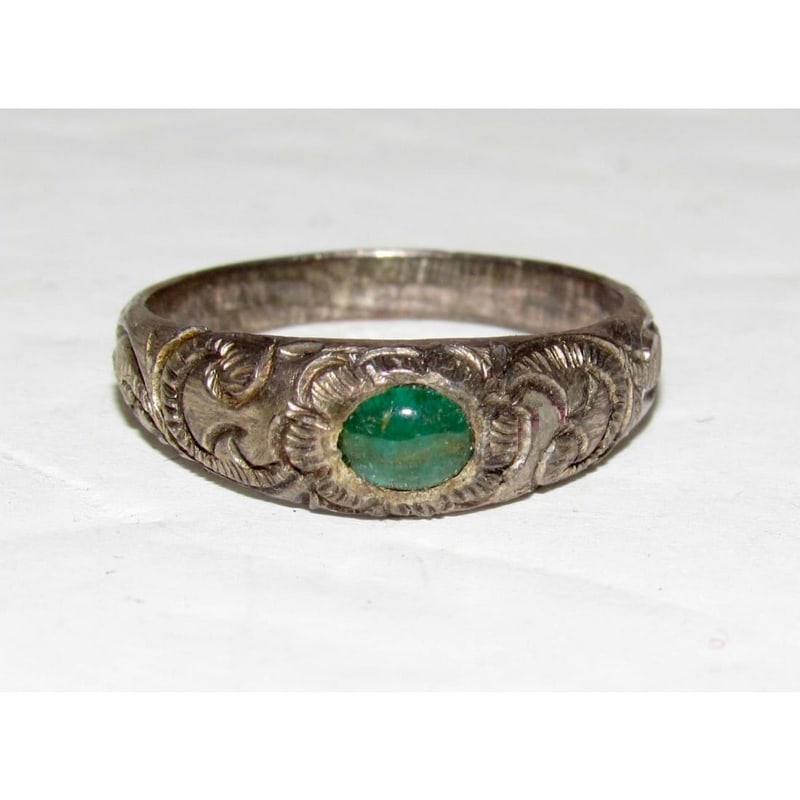 VTG Southwest Sterling Silver Turquoise Ring Size 7 (1 of 3)