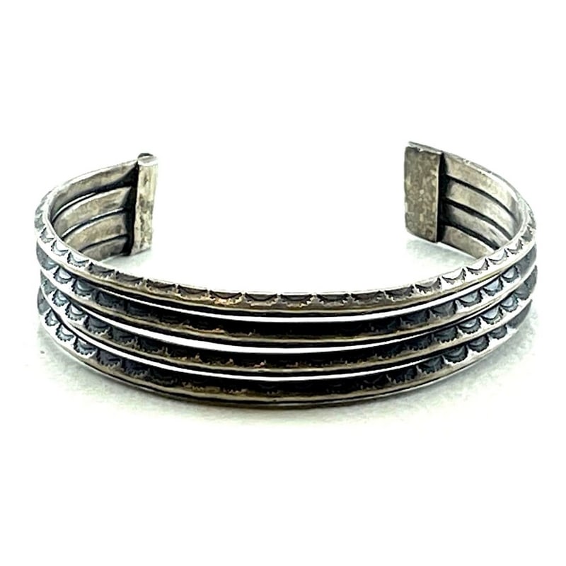 Old Pawn Navajo Carinated Ingot Cuff Bracelet Sterling Silver Native American (1 of 4)