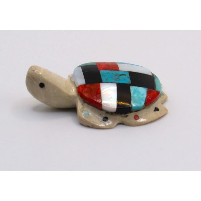 Zuni Turtle Fetish Inlay Shell C. Beyuka - 2