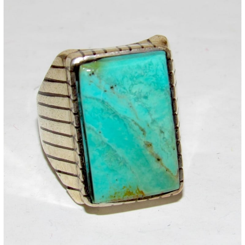 Navajo Royston Turquoise Statement Men Ring Sz 12 R. Jack Sterling Silver (1 of 4)