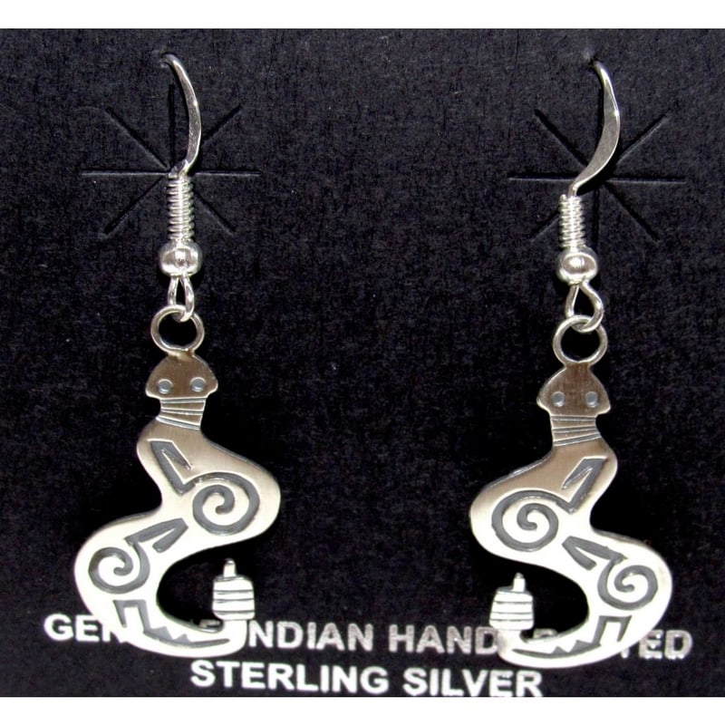 Navajo Snake Dangle Earrings Sterling Silver I. Gene (1 of 3)
