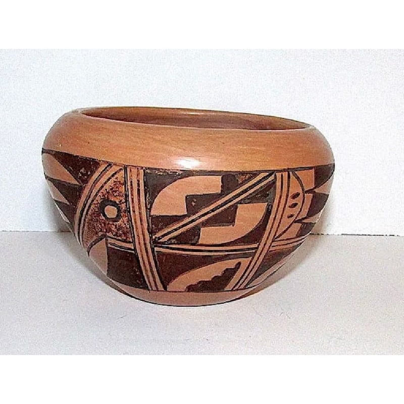 Vintage Hopi B Polacca Eye Dazzler Small Polychrome Pottery (1 of 4)