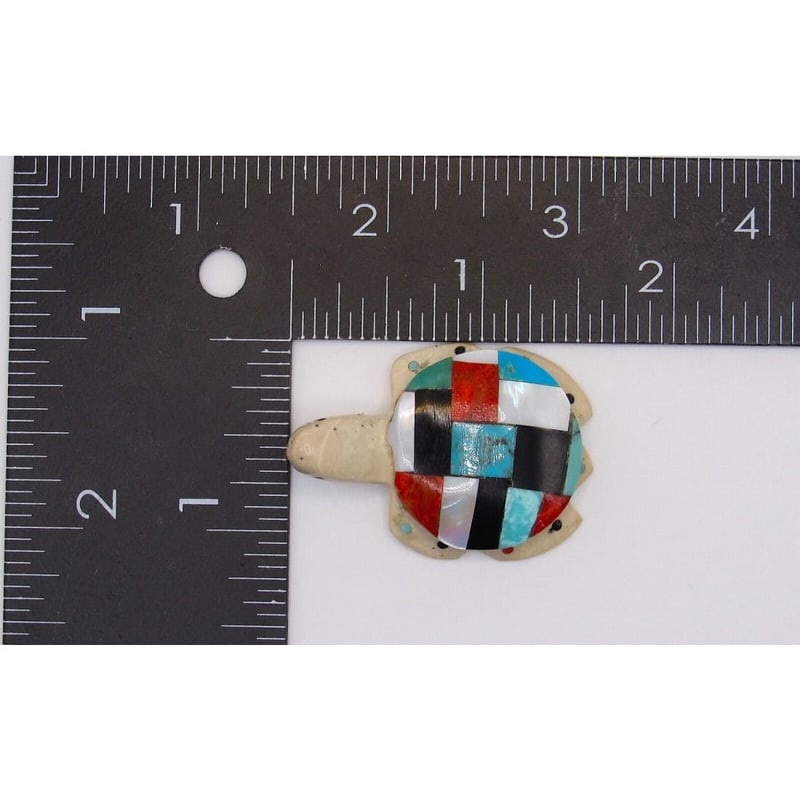 Zuni Turtle Fetish Inlay Shell C. Beyuka - 4