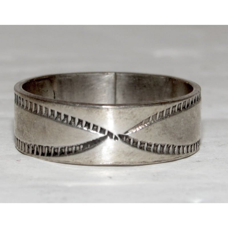 Vintage Navajo Band Ring Size 9.5 Sterling Silver Ingot Band Rob Cadman (1 of 5)