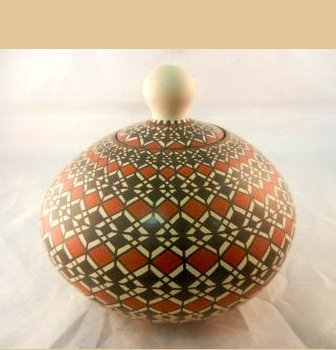 Mata Ortiz One of Kind Eye Dazzler Lidded Pot