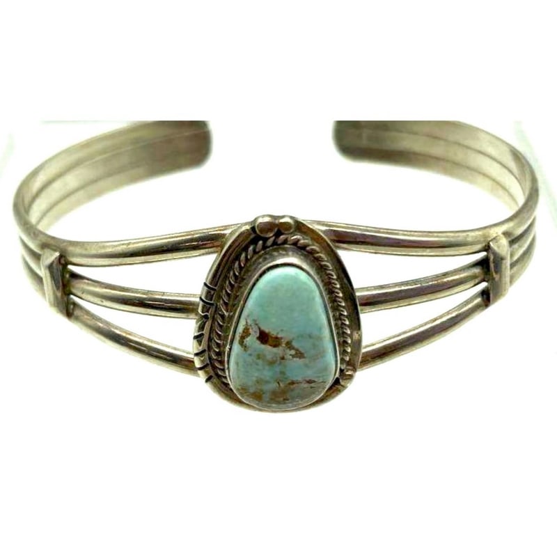 Vintage Hopi Dry Creek Turquoise Cuff Bracelet Sterling Ramona Loloma (1 of 7)