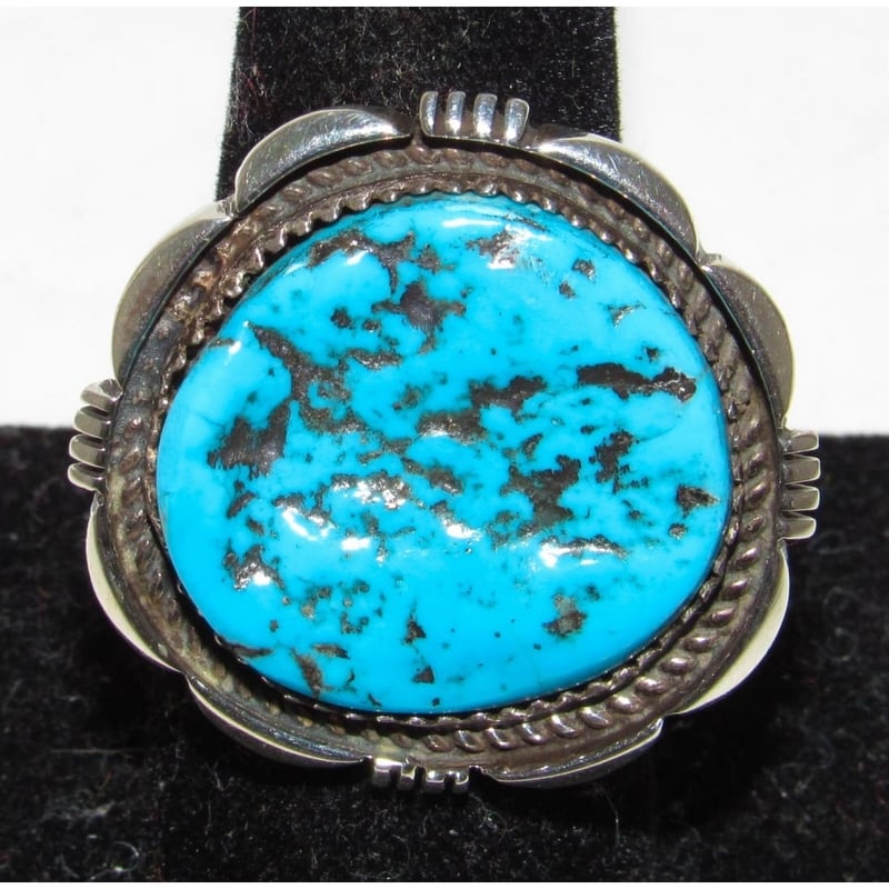 Navajo Kingman Turquoise Ring Size 9 Sterling Silver J. Begay Native American: Navajo Kingman Turquoise Ring Size 9 Sterling Silver Native American. For your consideration is this spectacular Native American Navajo sterling silver and gorgeous Kingman mine turquoise ring size 9 