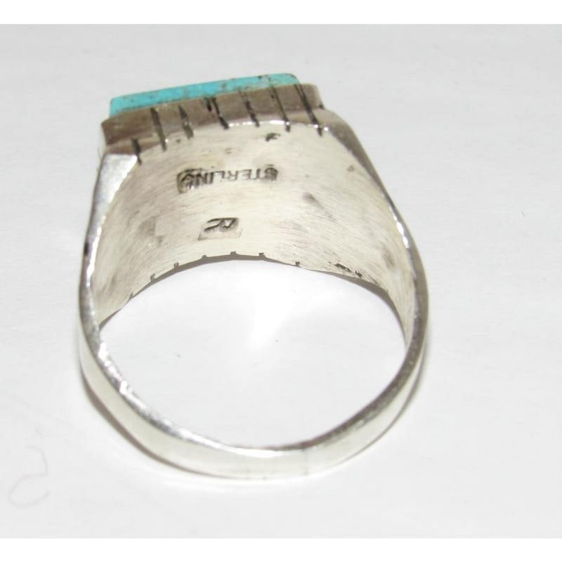 Navajo Ray Jack Turquoise Men Ring Size 10.5 Native Signed - 3