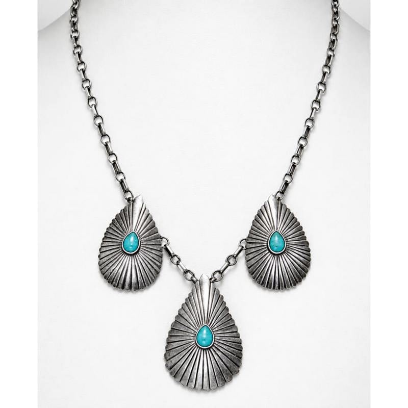 Navajo Turquoise Concho Necklace Verde Jake Sterling Silver (1 of 7)