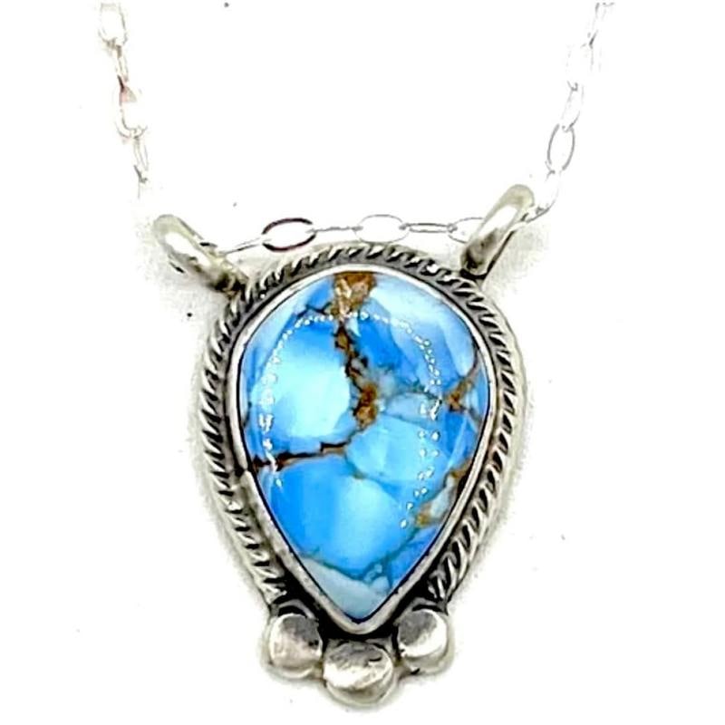 Navajo Golden Hills Turquoise Bar Necklace Sterling Silver Native Signed: Navajo Golden Hills Turquoise Bar Necklace Sterling Silver Native American Signed. For your consideration is this stunning Navajo sterling silver and gorgeous Golden Hills turquoise bar necklace. The 