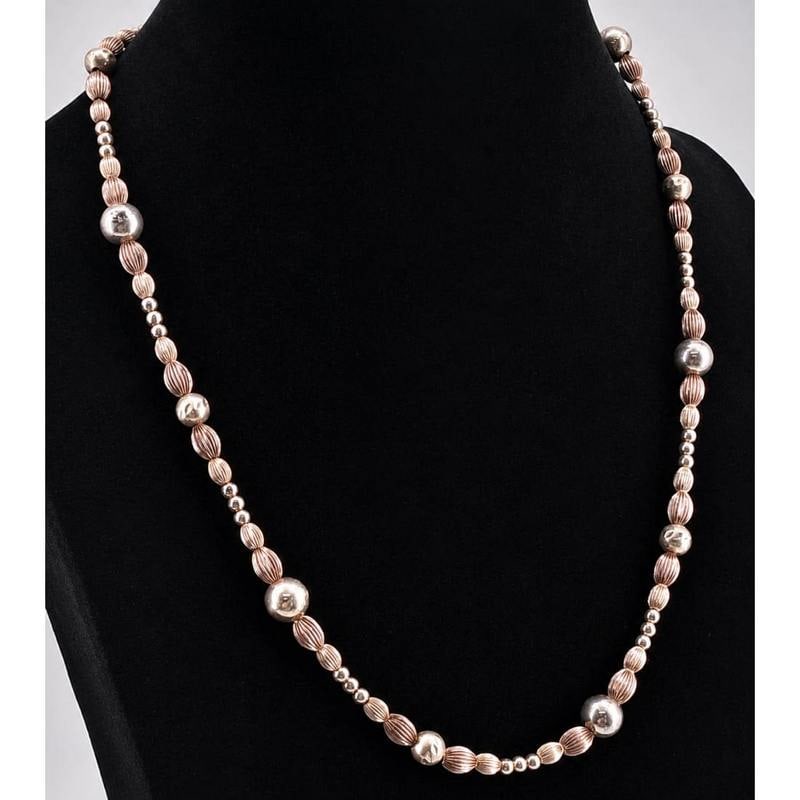 Vintage Southwestern Desert Pearl Sterling Silver Beads Necklace (1 of 4)