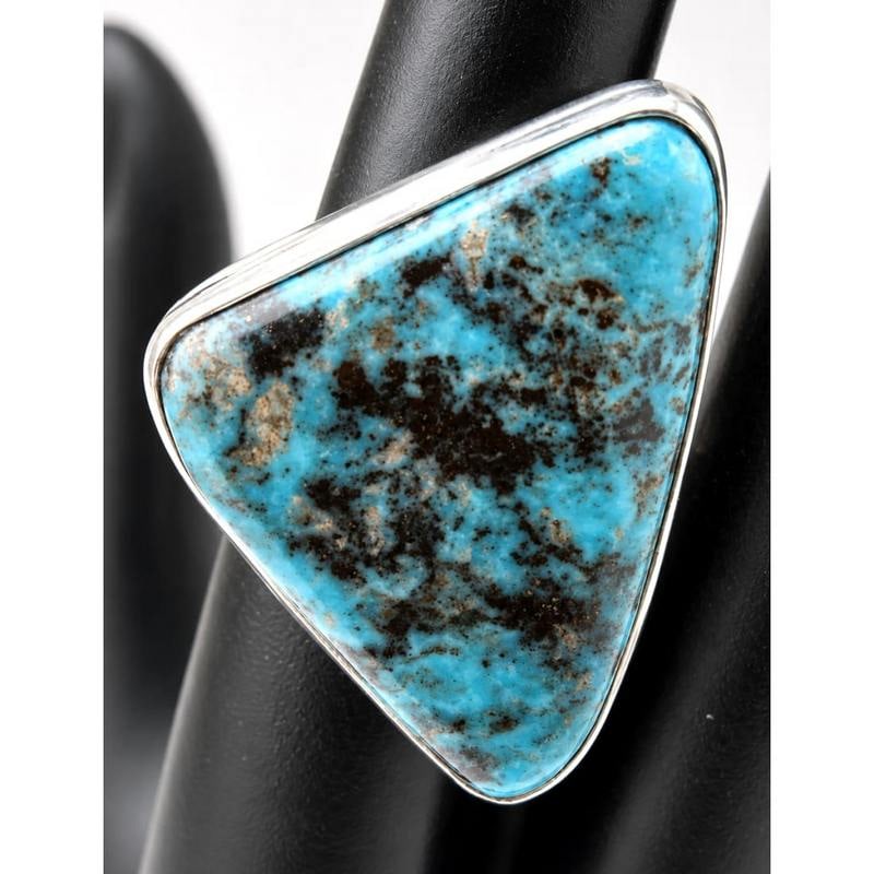 Navajo Ithaca Peak Turquoise Ring Adjustable Size Sterling Silver Adam Fierro (1 of 6)