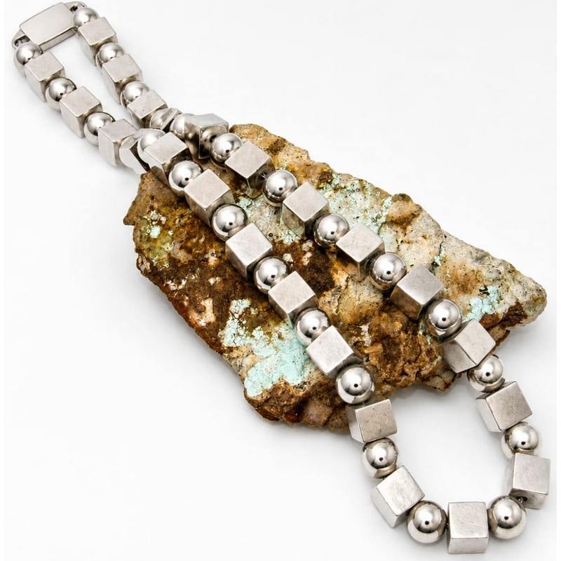 MOD Taxco Mexico Necklace Sterling Silver Beads Statement Necklace 122G (1 of 10)