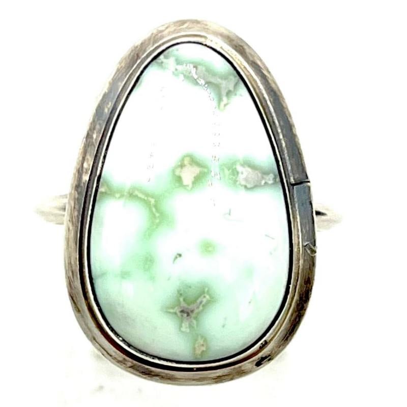 Navajo Palomino Turquoise Variscite Ring Sterling Silver Size 8 Signed (1 of 3)
