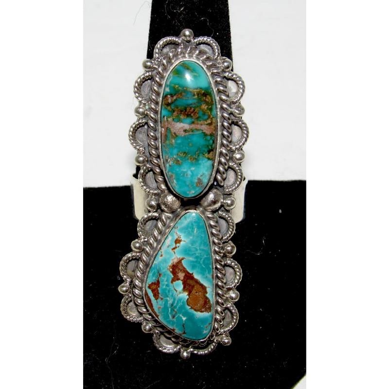 Massive Navajo Royston Turquoise Statement Ring Sz 10 Sterling Silver (1 of 5)