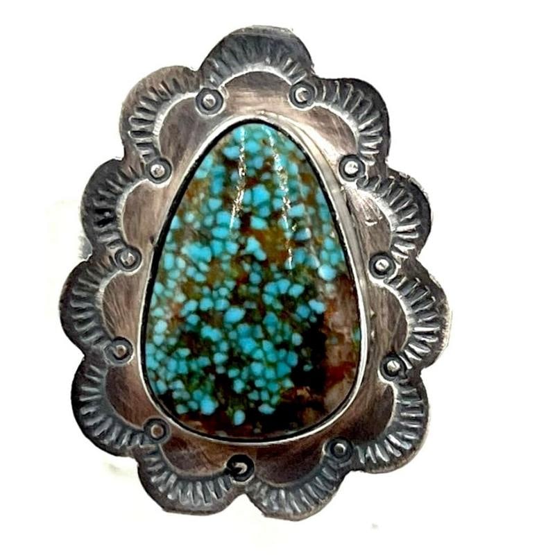Navajo Number 8 Turquoise Ring Adjustable Size 8 Sterling Silver S. Skeets: Navajo Number 8 Turquoise Ring Adjustable Size Sterling Silver S. Skeets. For your consideration is this fantastic Native American Navajo sterling silver and Number 8 turquoise cabochon ring in adjust